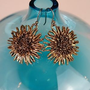 Bronze flower earrings